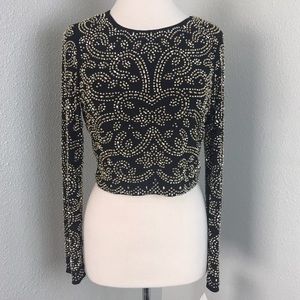 beaded long sleeve top